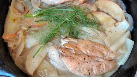 Braised Chicken with Fennel and Apple