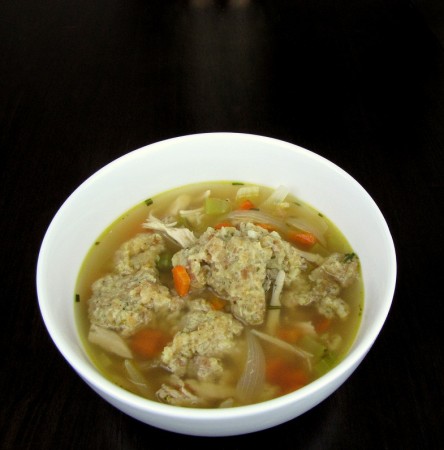 Leftover Turkey Soup with Stuffing Dumpling 