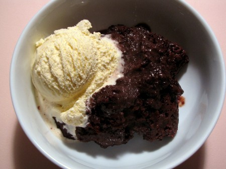 Hot Chocolate Pudding Cake with Ice Cream 